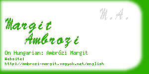 margit ambrozi business card